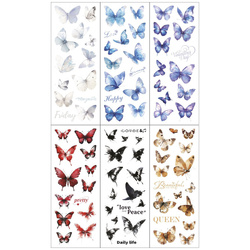 Stickers foil - White and blue butterflies