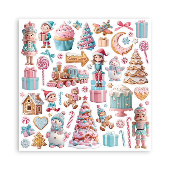 Set of 30x30 scrapbooking papers - Stamperia - Candy Christmas 