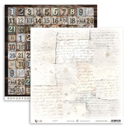 Scrapbooking Paper 30x30 cm - UHK Gallery - White Whispers - Script Pattern