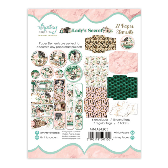 Paper envelopes and tags - Mintay - Lady's Secret 27 pcs