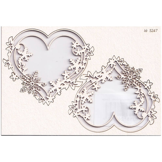 Chipboard - Cherish Christmas - 2 Hearts