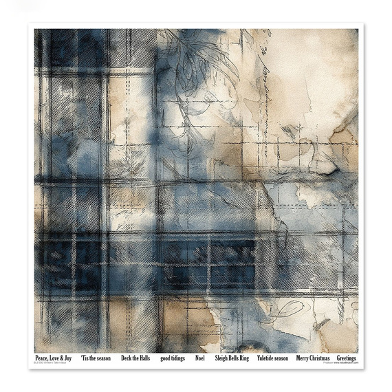 Set of scrapbooking papers 30x30 - Winter's Tale in blue
