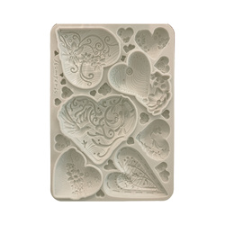 Silicone mold - Alice in Christmas - hearts - Stamperia