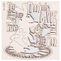 Chipboard - I'm late - Alice in Wonderland
