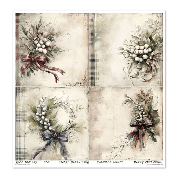 Set of scrapbooking papers 30x30 - Winter's Tale in blue