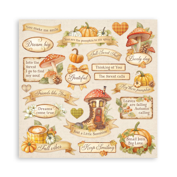 Scrapbooking Craft Papier Set 20x20 - Stamperia -  Whispering Woods