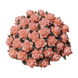 MINIATURE MULBERRY PAPER STAR ROSES 12 mm - PEACH 