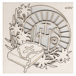 Chipboard Die Cut - Rosary decoration large - First Holy Communion 2024 - Scrapiniec