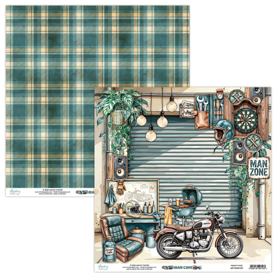 Set of scrapbooking papers 20x20 - Mintay - Man Cave