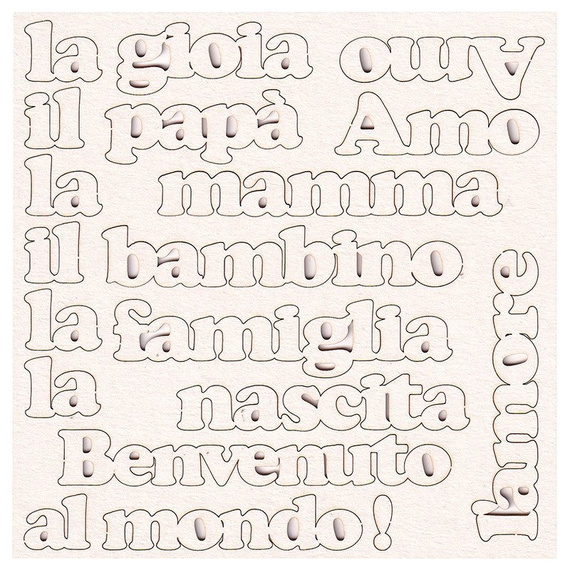 Chipboard La Familia (set of Family words)