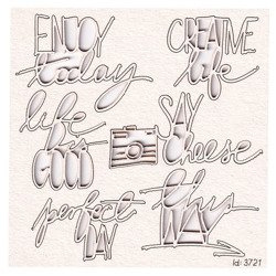 Chipboard Preserve memories - inscriptions - letterings