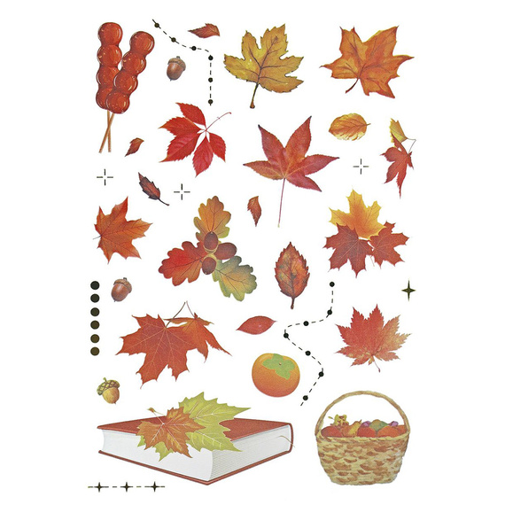Stickers foil - Leaves, mushrooms, squirrels
