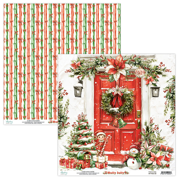 Set of scrapbooking papers 30x30 - Mintay - Holly Jolly
