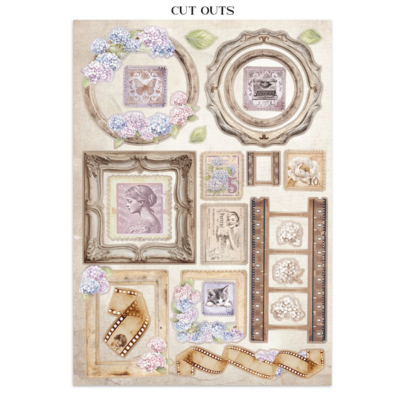 Junk Journal set of papers, stickers and elements - Quiet Days - Stamperia