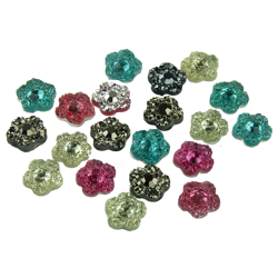 20 MIXED COLOUR RESIN FLOWERS