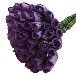 50 PURPLE MULBERRY PAPER ROSEBUDS 6MM