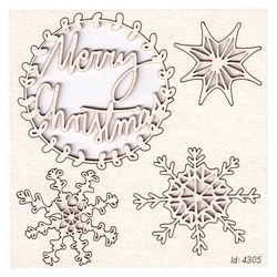 Chipboard Christmas themes -Mon Merry cheri - Merry Christmas 01
