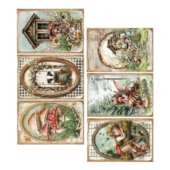 Set of 15x30 scrapbooking papers - Alchemy of Art - Friends of the Forest, animals