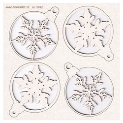 Chipboard - Flowers of Winter - two 2-layered baubles