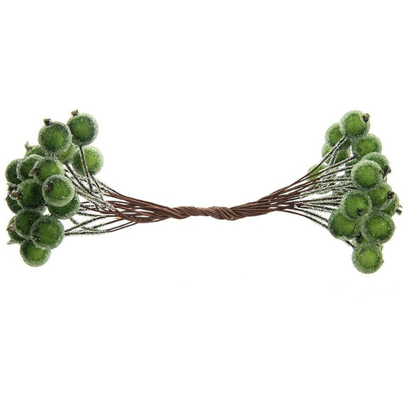 Frosted green berries of mountain ash