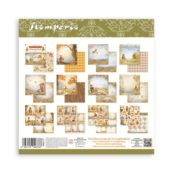 Scrapbooking Craft Papier Set 20x20 - Stamperia -  Whispering Woods