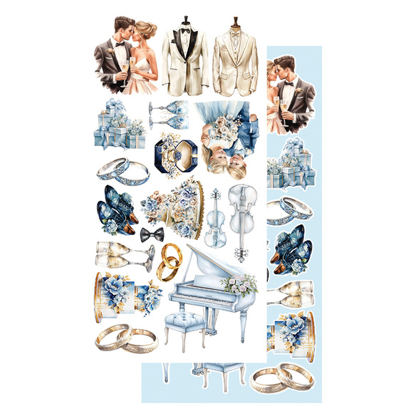 Set of 15x30 scrapbooking papers - Alchemy of Art -  In shades of blue