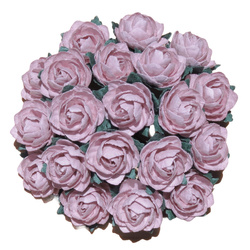 50 CLASSIC ROSES 20 mm MULBERRY PAPER FLOWERS - LILAC