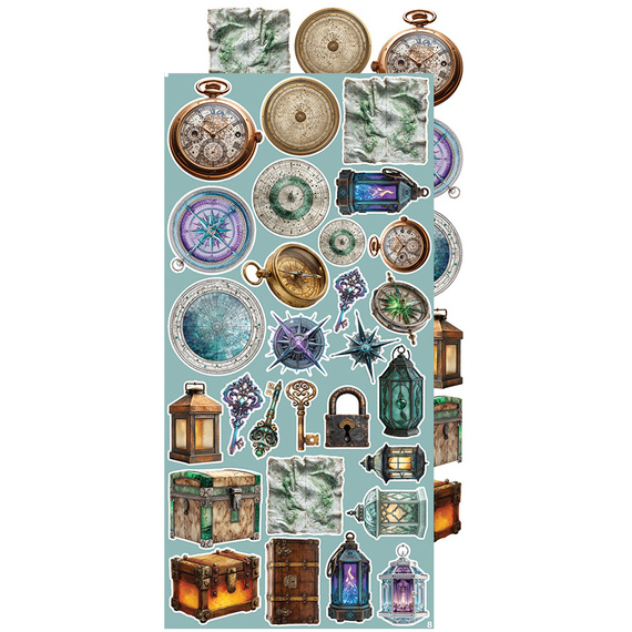 Time scrapbooking accessories set - Craft o'clock - Plum & Caramel - MIX