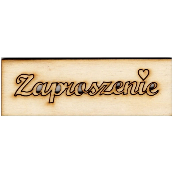 Wooden ornament lettering INVITATION 2x10cm