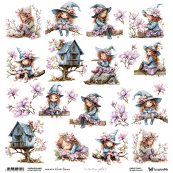 Scrapbooking paper 30x30 - ScrapAndMe - Girls 2 - cut-out sheet