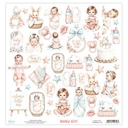 Paper with scrapbooking elements 30x30 - Mintay - Girl
