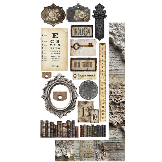 Set of 15x30 scrapbooking papers - Alchemy of Art - In silence, old times