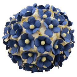 50 2-TONE BLUE MULBERRY PAPER SWEETHEART BLOSSOM FLOWERS