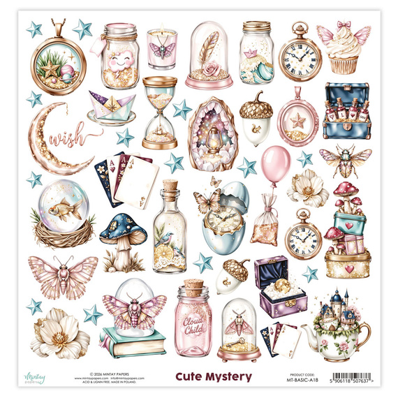 Paper with scrapbooking elements 30x30 - Mintay - Sweet Magic