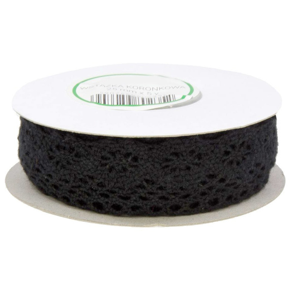 Cotton lace black 25 mm x 4,55 m