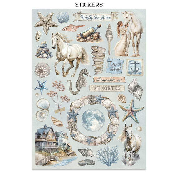 Junk Journal set of papers, stickers and elements - Silent Sea - Stamperia