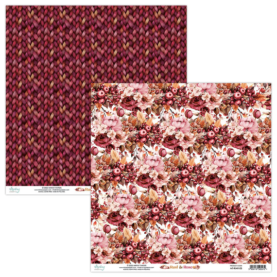 Set of scrapbooking papers 30x30 - Mintay - Rust & Rose