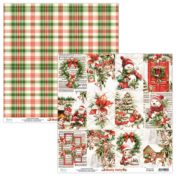 Set of scrapbooking papers 20x20 - Mintay - Holly Jolly