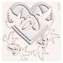 Chipboard - Love in 3D - Heart decors
