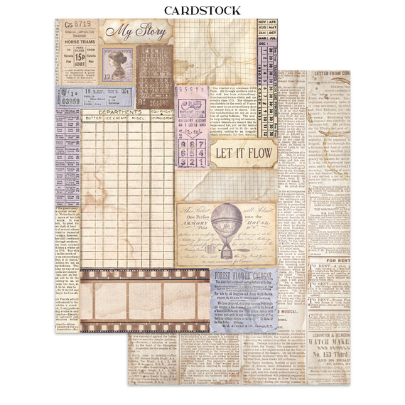 Junk Journal set of papers, stickers and elements - Quiet Days - Stamperia