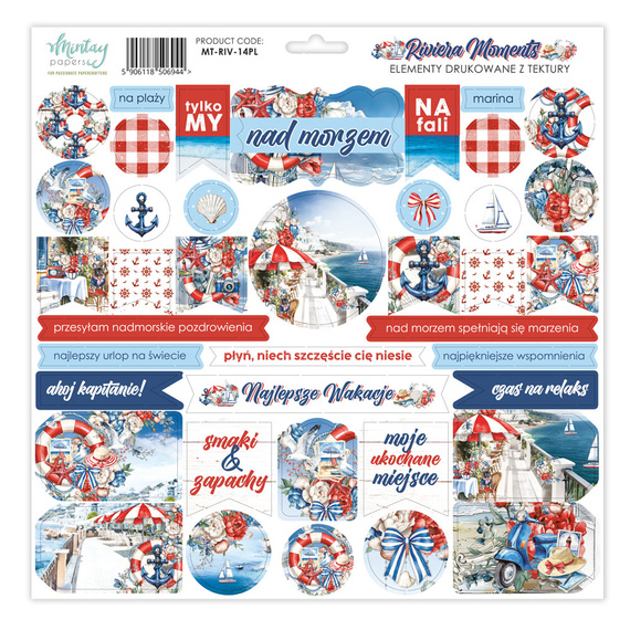 Sheet of cardboard elements - Mintay - Riviera Moments EN