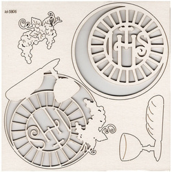 Chipboard Die Cut - Decor with chalice 3 layers - First Holy Communion 2024 - Scrapiniec