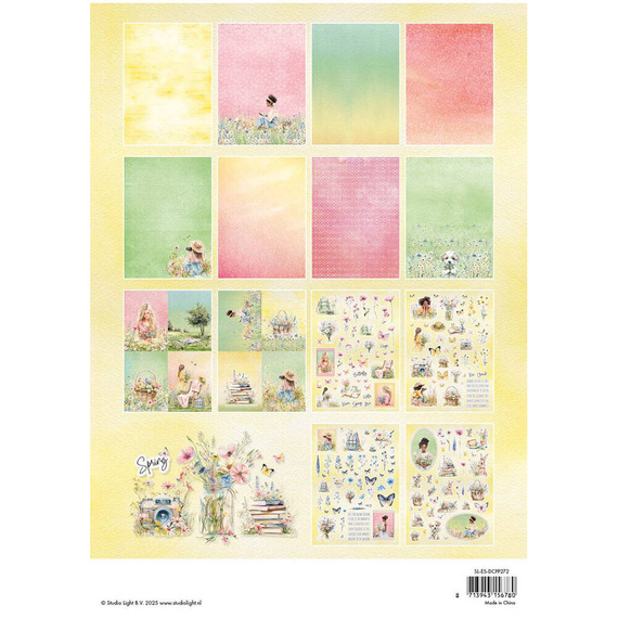 Scrapbooking Craft Papier Set and A4 scrapbooking elements - Blooming Spring