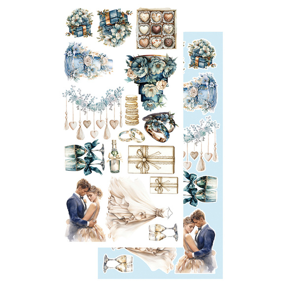 Set of 15x30 scrapbooking papers - Alchemy of Art -  In shades of blue