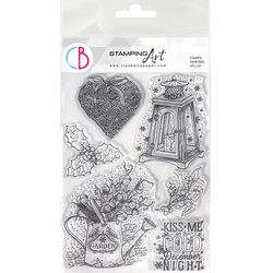 Acrylic stamp 15x21 - Ciao Bella - December Night heart lantern watering can