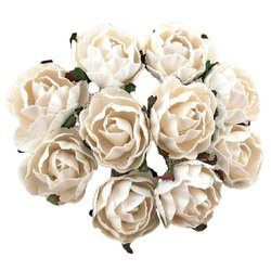 50 WHITE PEONY MULBERRY PAPER FLOWERS
