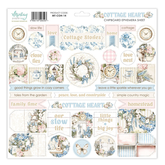 Sheet of cardboard elements - Mintay - Cottage Heart ENG