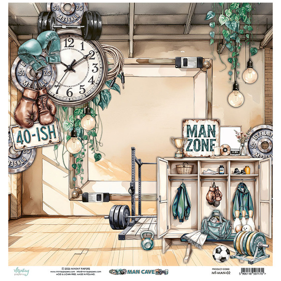 Scrapbooking paper 30x30 - Mintay - Man Cave 02