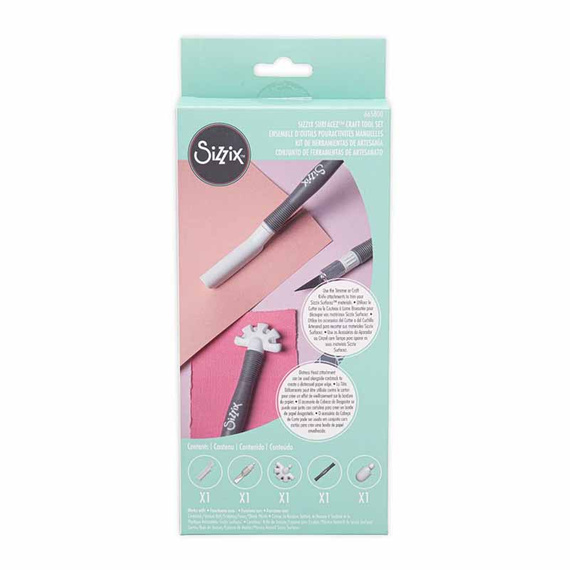 3-in-1 tool set - Sizzix trimmer knife paper aging tool