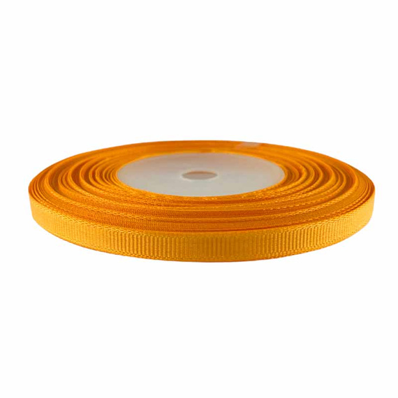 Ribbon / grosgrain ribbon 6mm orange 22.5mb